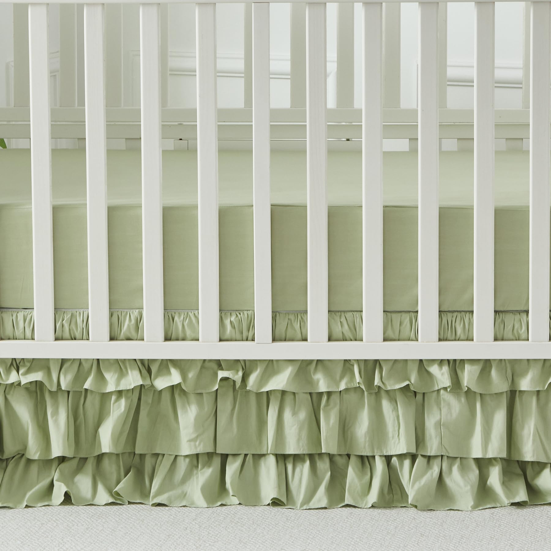 Brandream crib skirt is machine washable and durable for easy care.