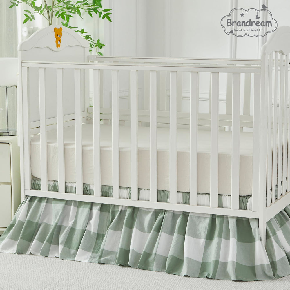 Brandream crib skirt paired with toddler bed transition showing lasting nursery use.