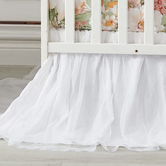 Brandream double-layer cotton bedskirt with lace complements crib and toddler bed decor.