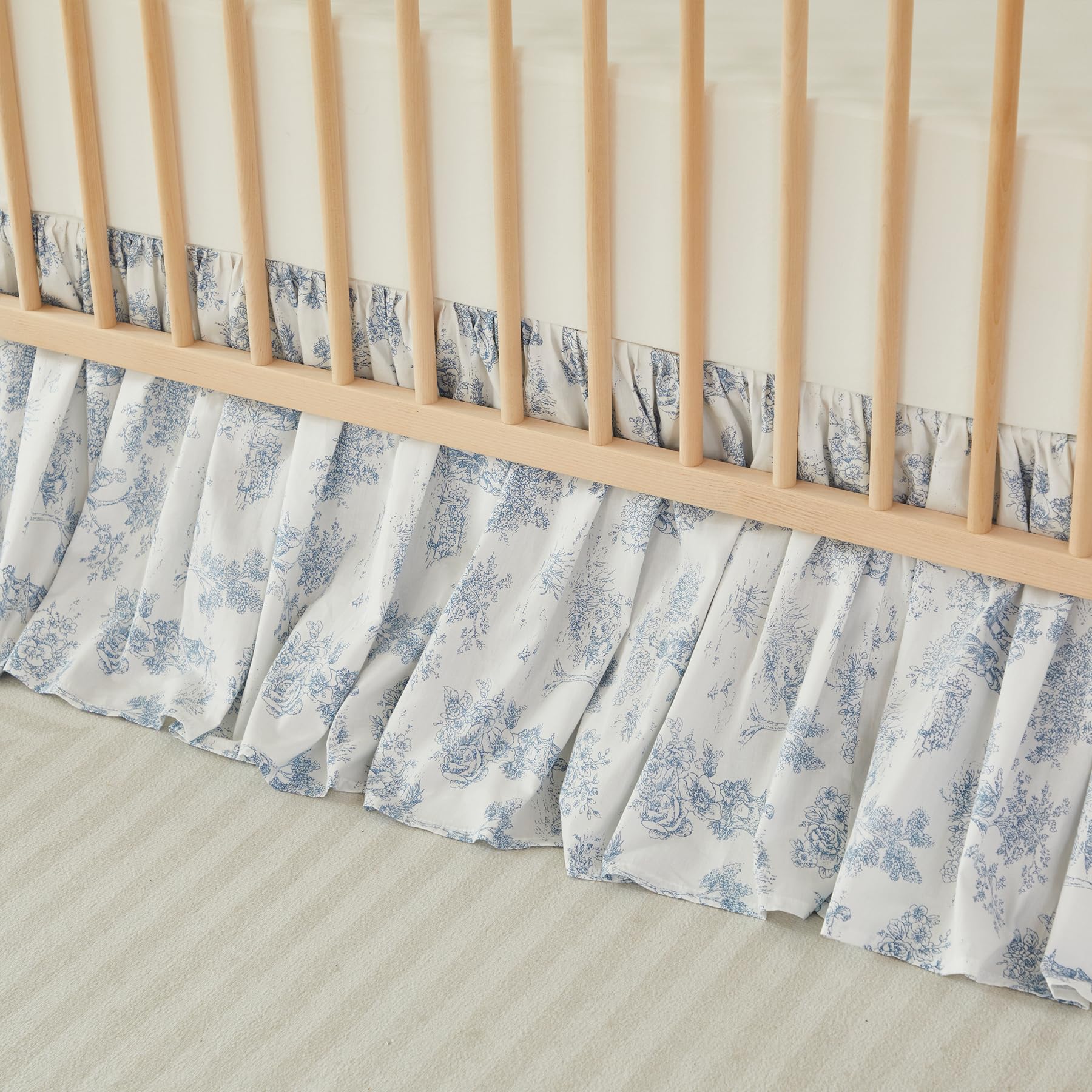 Brandream easy-care cotton bedding shows simple nursery maintenance.
