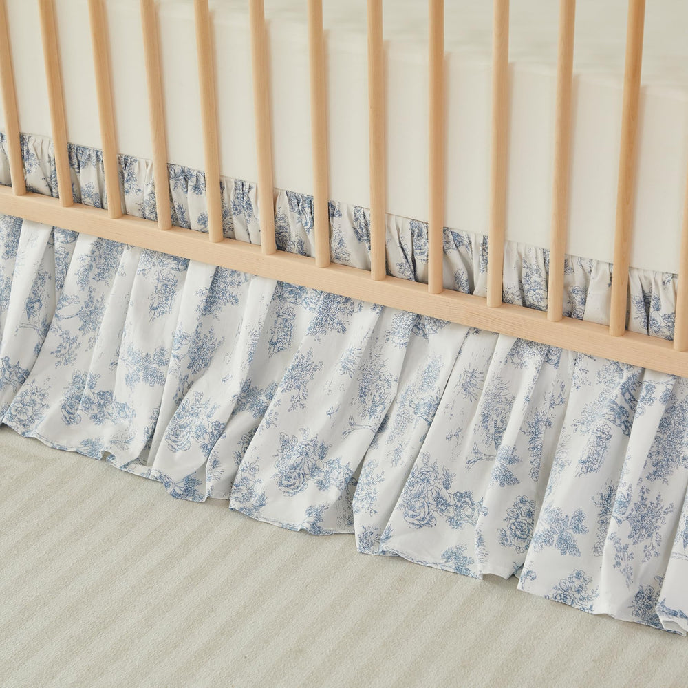 Brandream easy-care cotton bedding shows simple nursery maintenance.