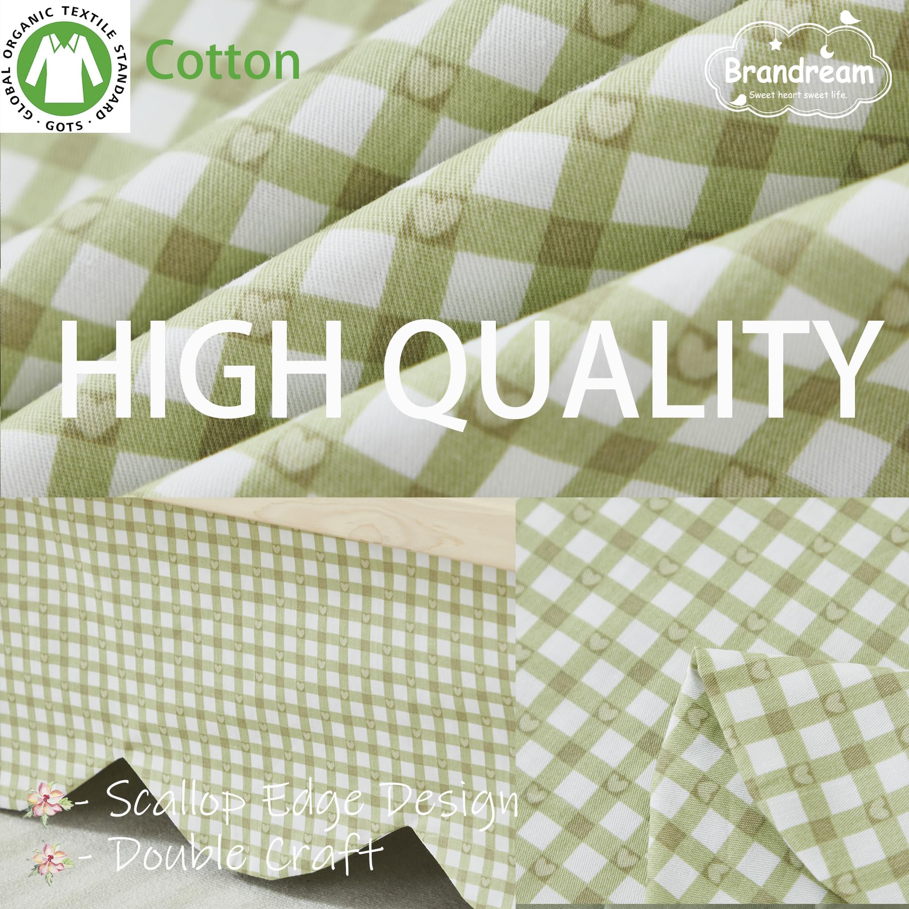 Brandream four-sided drop fits standard cribs with secure coverage.
