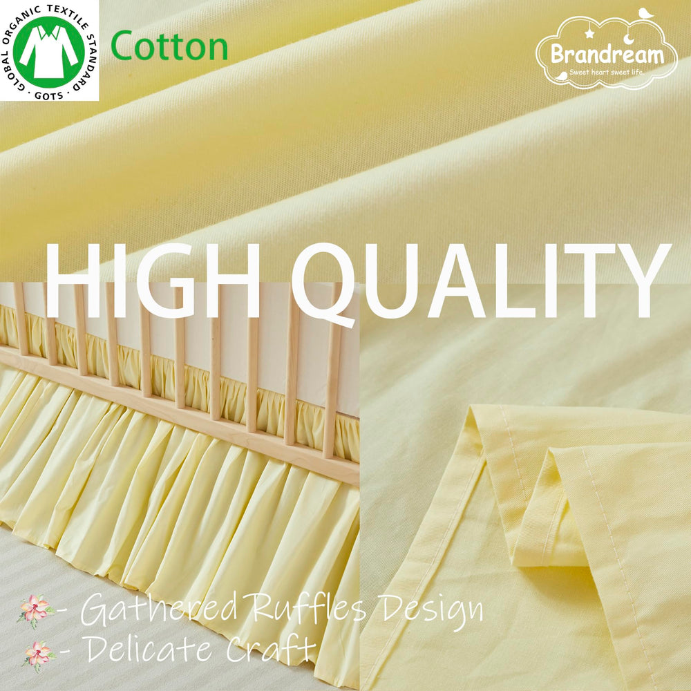 Brandream Gathered Crib Skirt fabric texture highlights breathable 100% cotton
