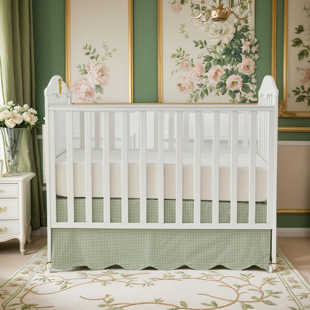 Brandream green gingham pattern shows gender-neutral style for versatile nurseries.