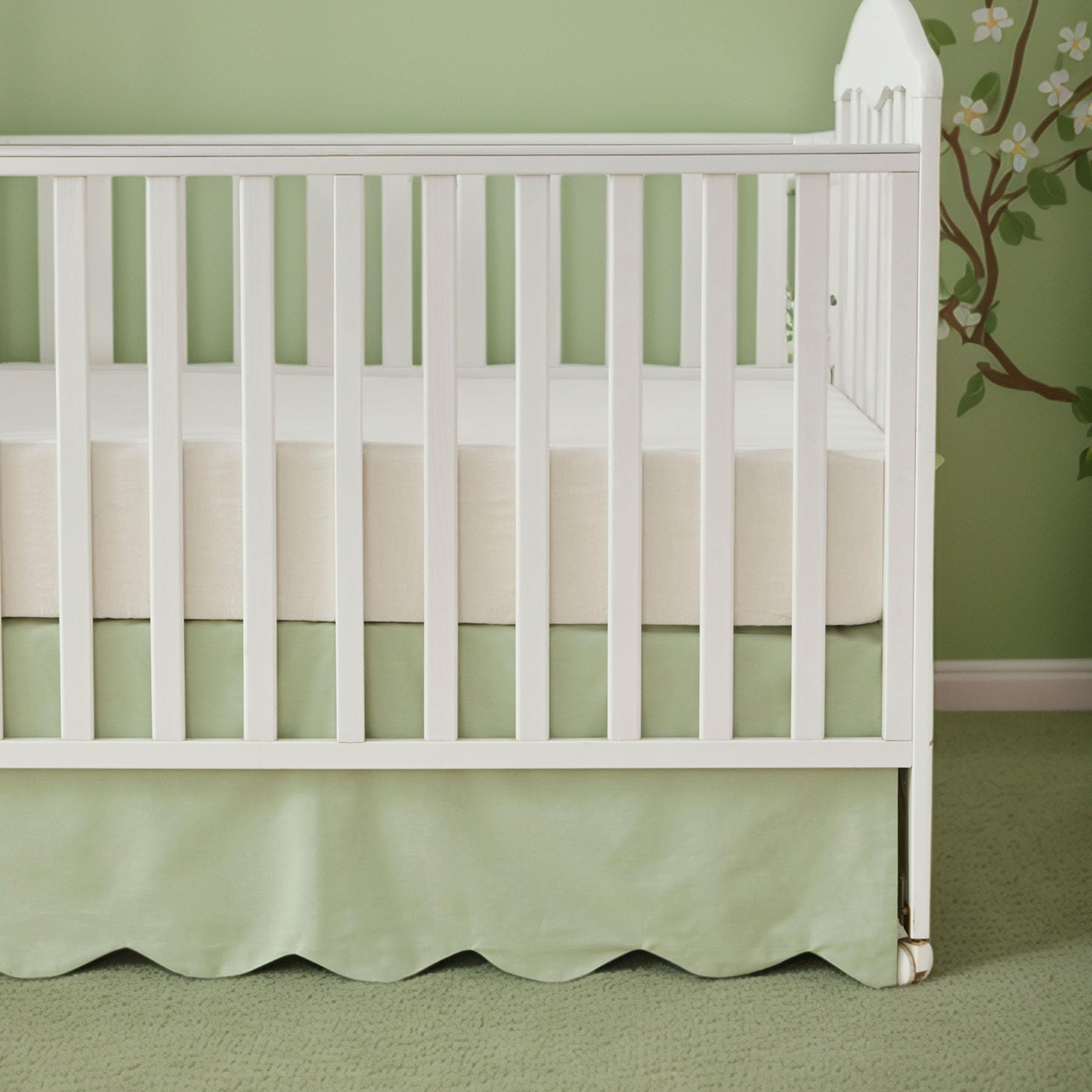 Brandream luxury scallop edge crib skirt enhances elegant, versatile styling