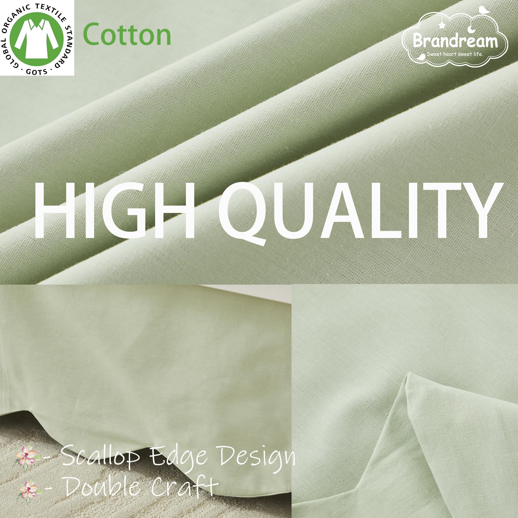 Brandream machine-washable crib skirt for easy nursery care