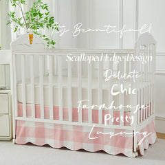 Brandream nursery-boho decor with scallop-edge skirt enhances playful ambiance.