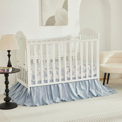 Brandream percale cotton crib skirt close-up, shows smooth breathable fabric