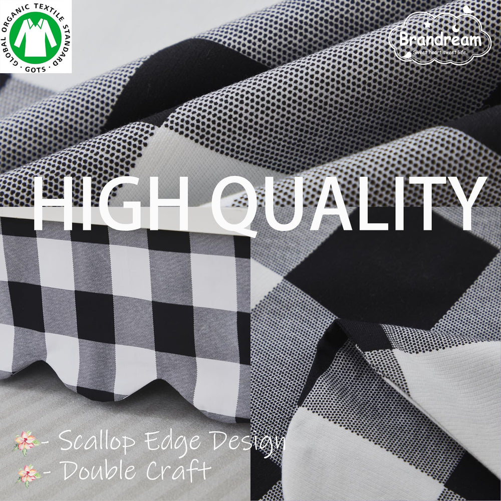 Brandream Scallop Edge Crib Skirt with 52x28x16 drop fits standard cribs and toddler beds