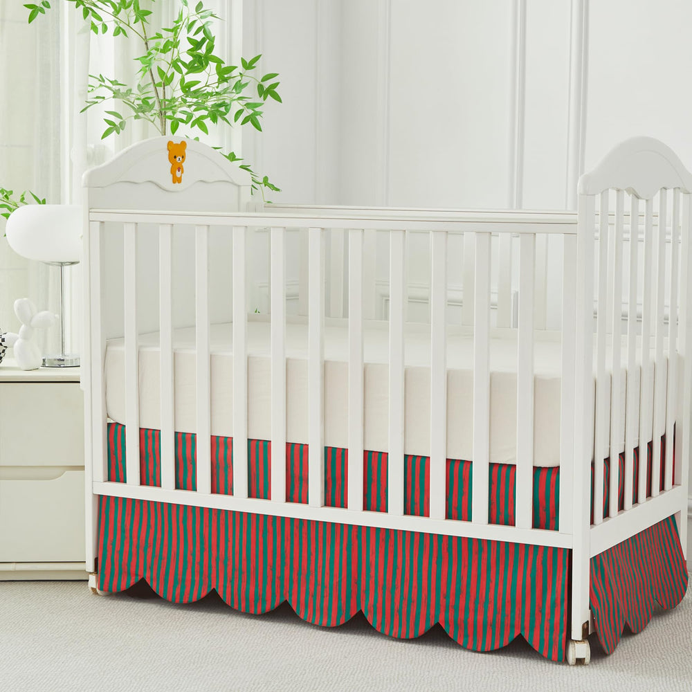 Brandream scallop edge crib skirt is easy to care for and machine washable.