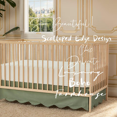 Brandream scallop edge crib skirt full view on crib