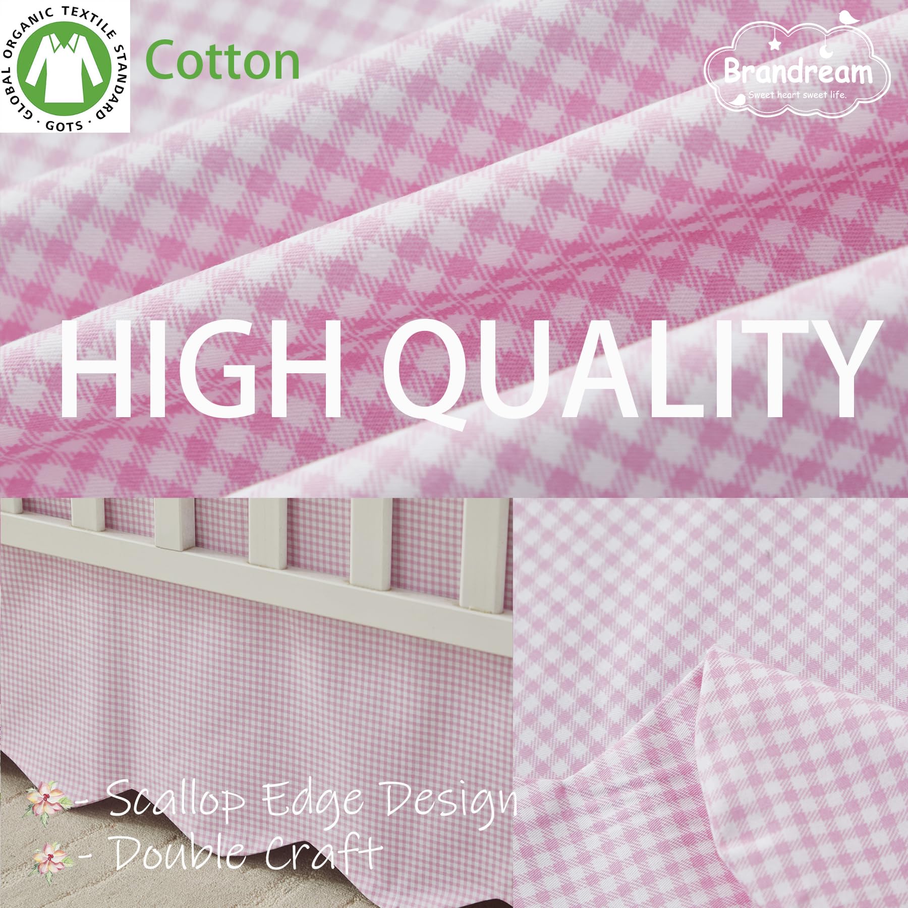 Brandream scallop edge crib skirt on a toddler bed display.