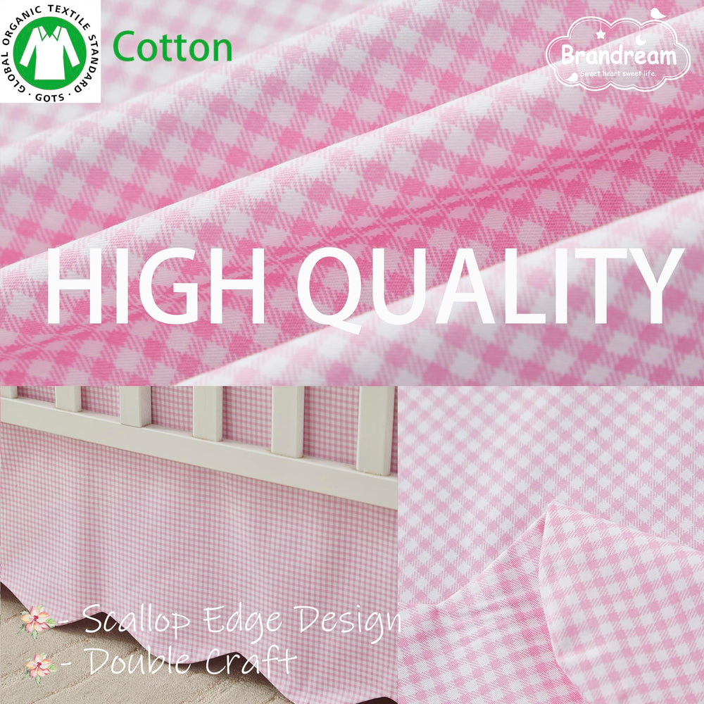 Brandream scallop edge crib skirt on a toddler bed display.