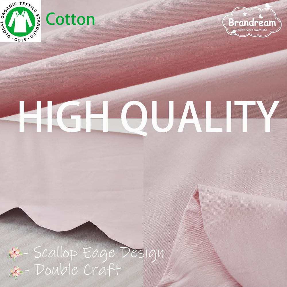 Brandream scallop edge crib skirt fits standard crib and toddler bed for easy transitions.