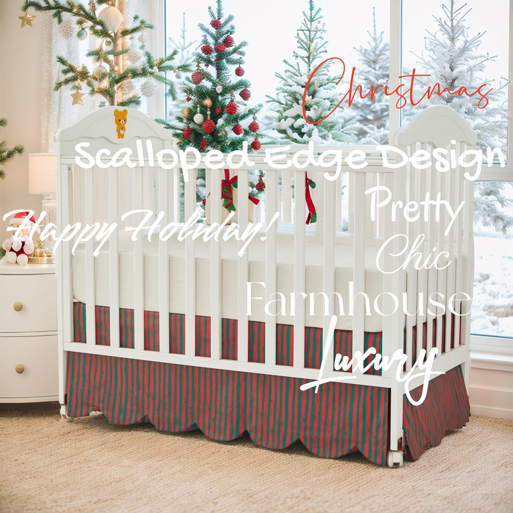 Brandream scallop edge crib skirt suited for toddler beds for extended use.