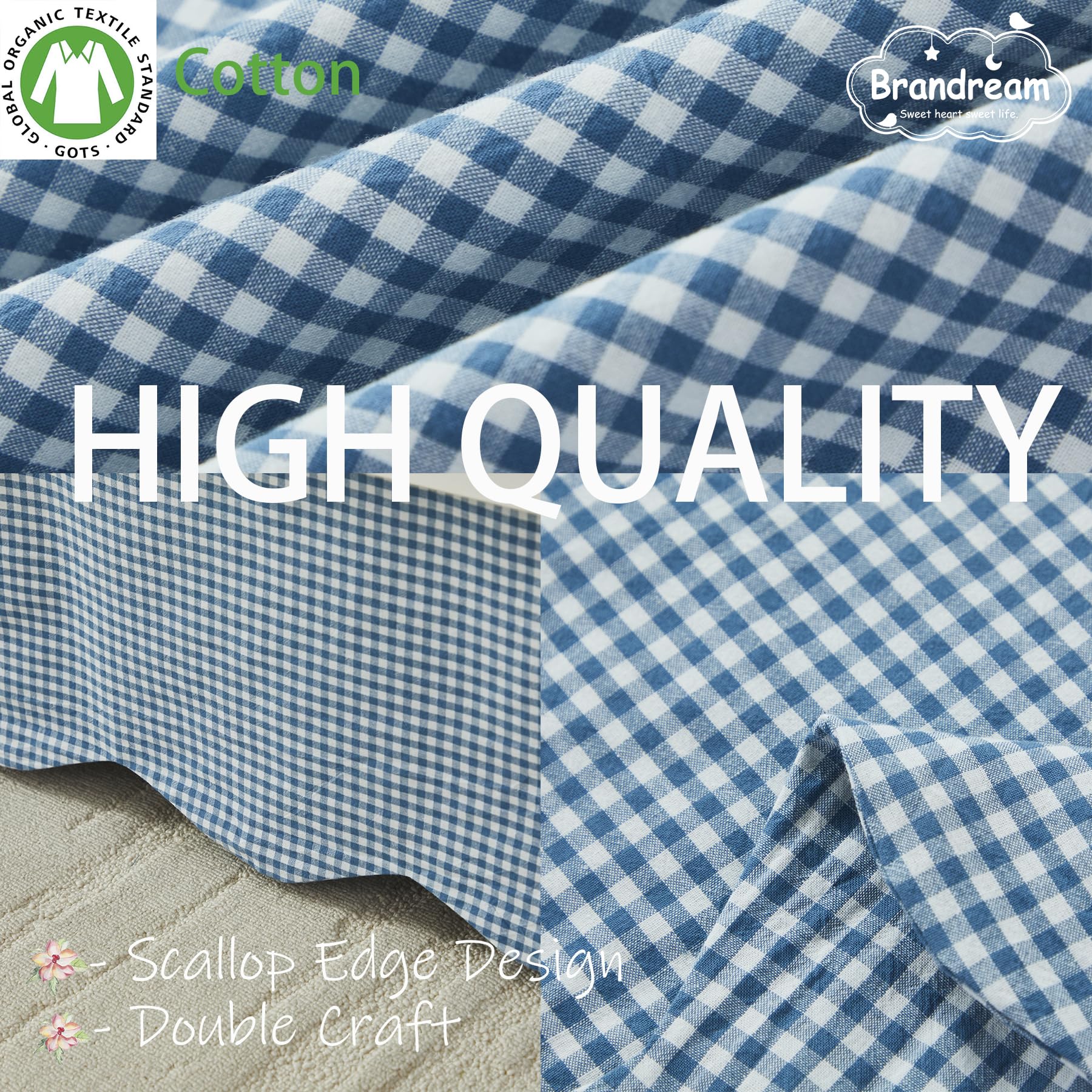 Brandream scallop edge crib skirt draped over toddler bed for easy transition