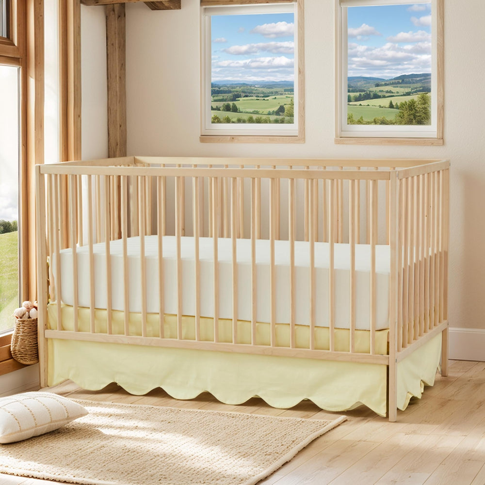 Brandream light yellow nursery decor with boho farmhouse appeal.