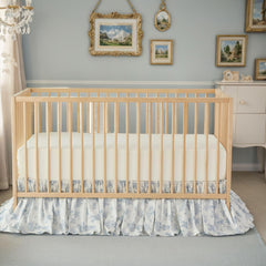 Brandream soft blue nursery detail highlights cotton and boho vibes.