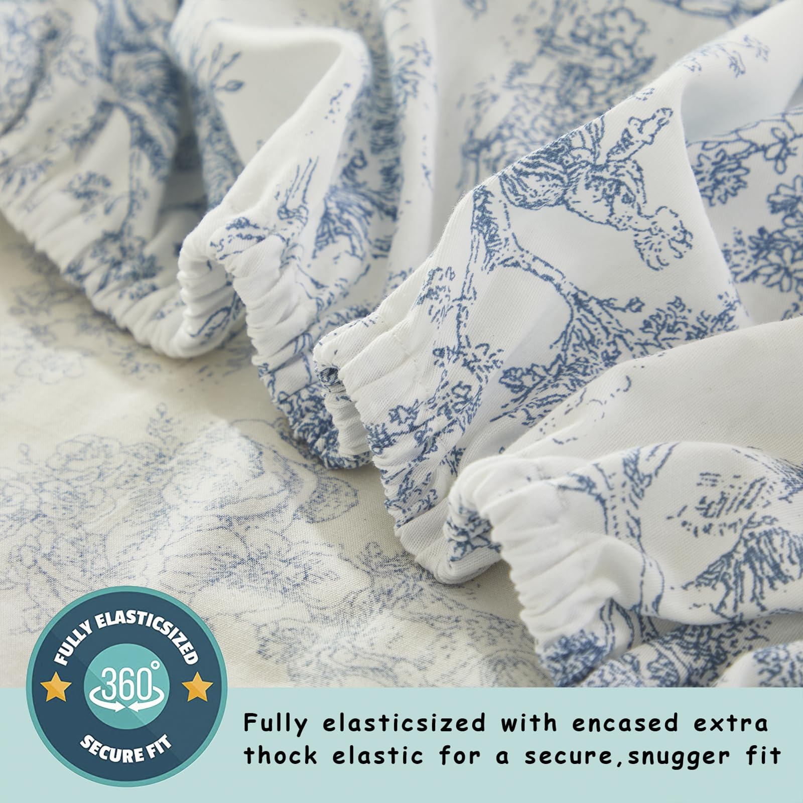 Brandream Toile pattern with coordinating sheet provides cohesive nursery styling.