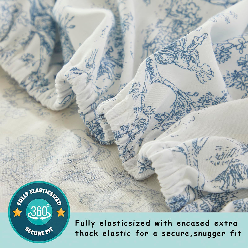Brandream Toile pattern with coordinating sheet provides cohesive nursery styling.