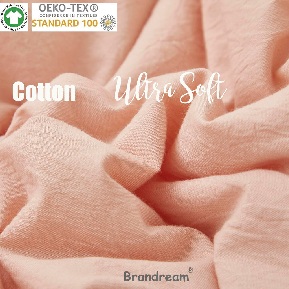 Brandream washed cotton fabric swatch highlights softness and easy care.