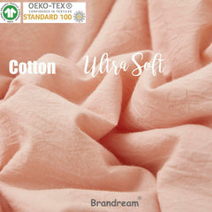 Brandream washed cotton fabric swatch highlights softness and easy care.