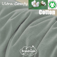 Brandream washed cotton fitted sheet in green provides breathable sleep base