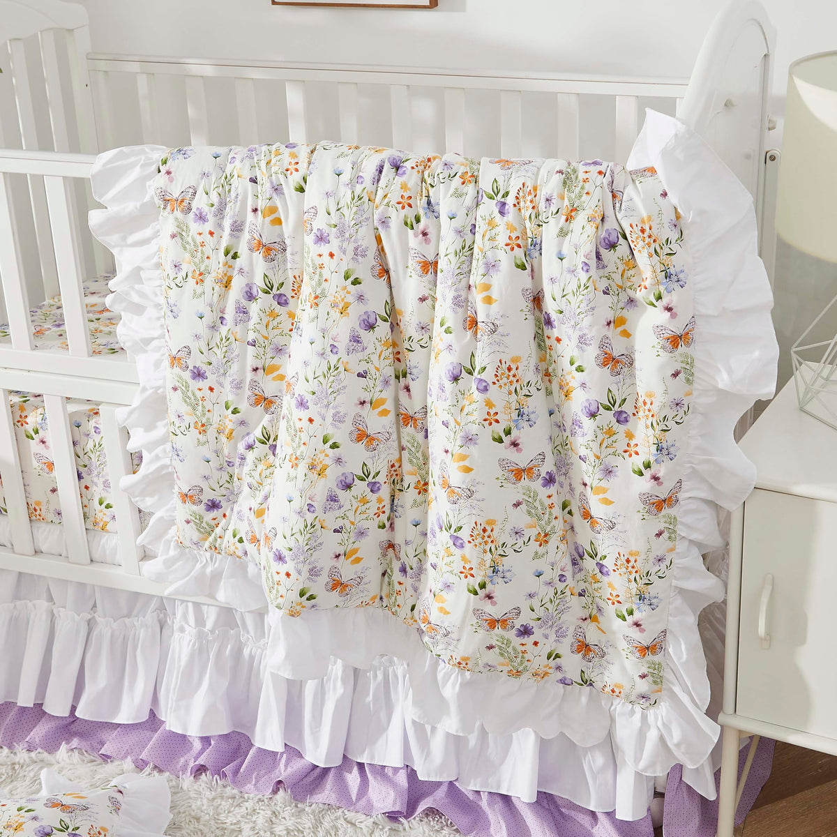 Brandream Wildflower butterfly-quilt highlights soft cotton comfort for cozy nights.