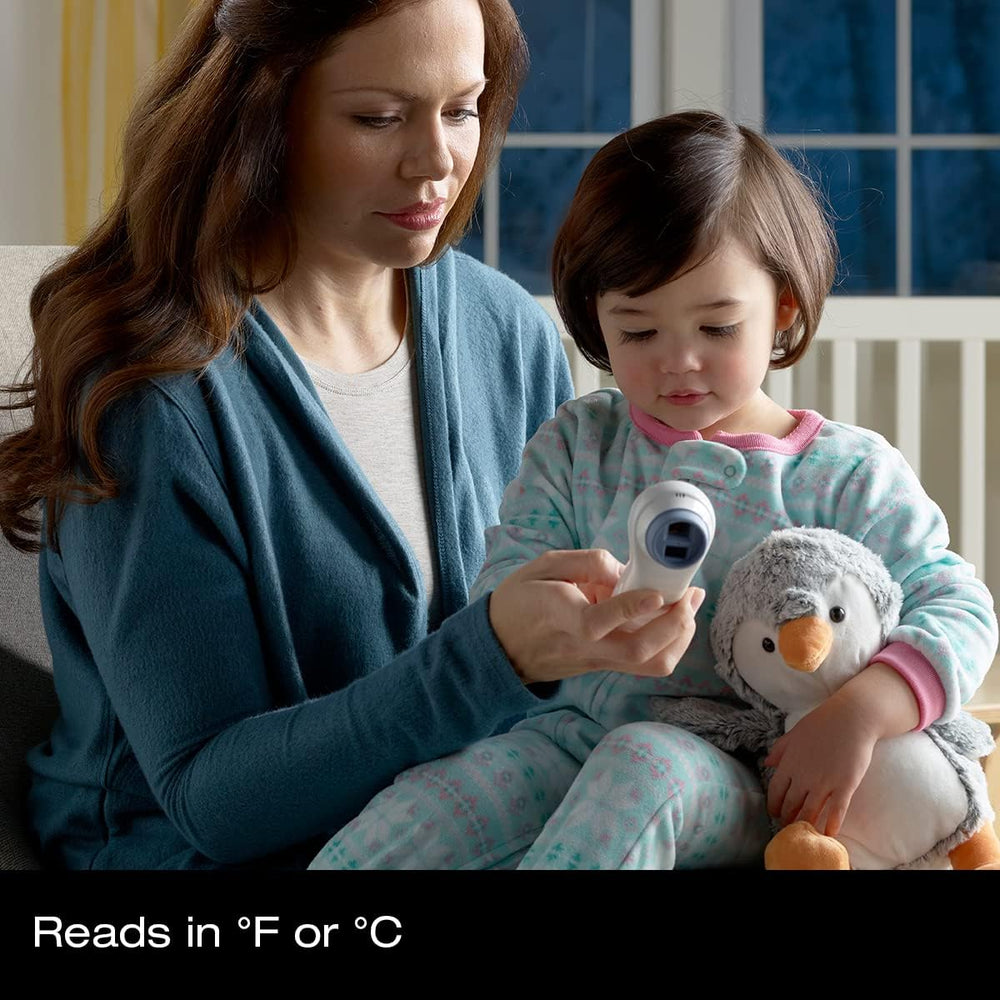 Braun distance-two-inches measurement maintains non-contact readings from a safe distance.