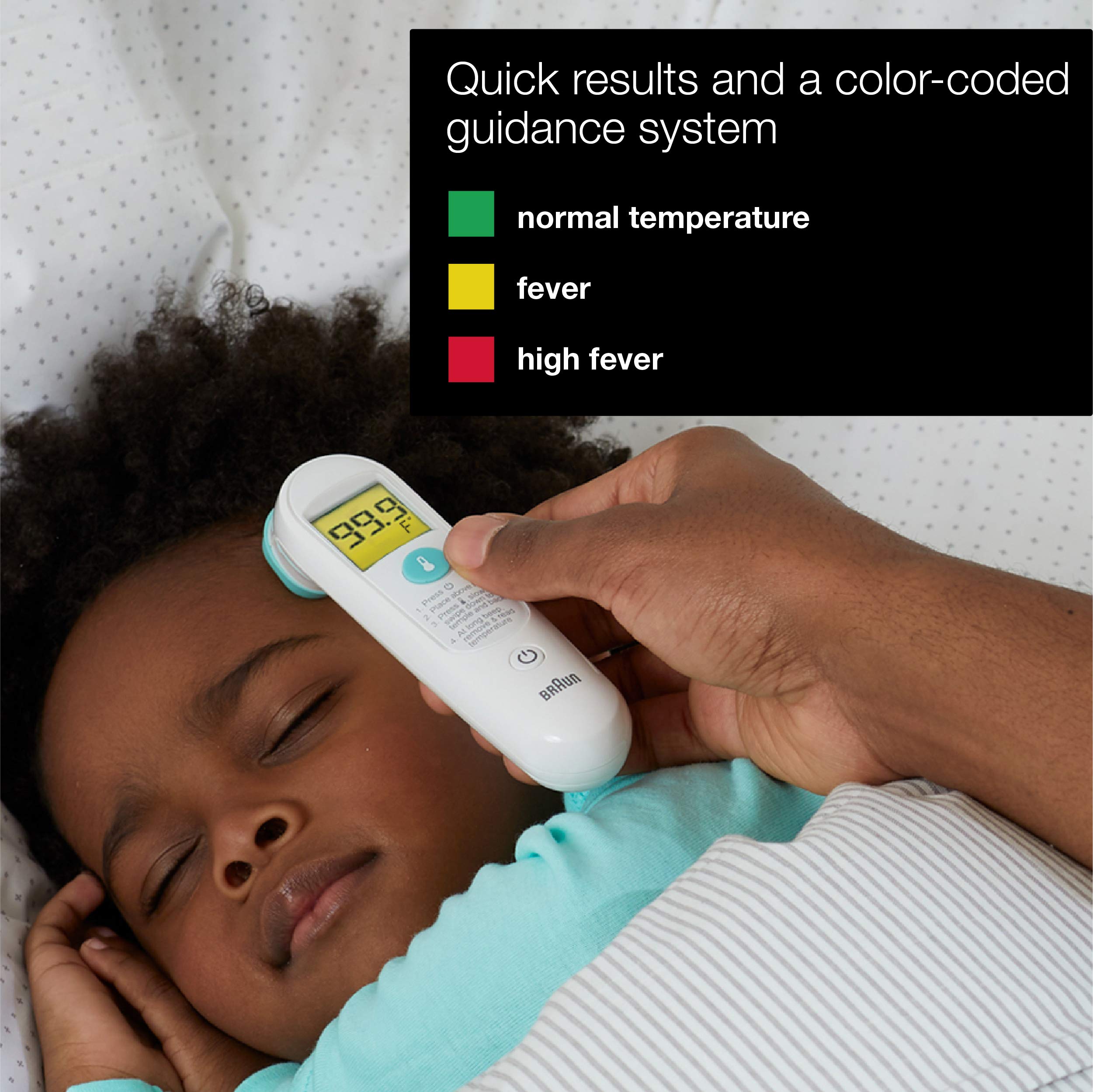 Braun TempleSwipe large backlit LCD aids readability in any lighting.