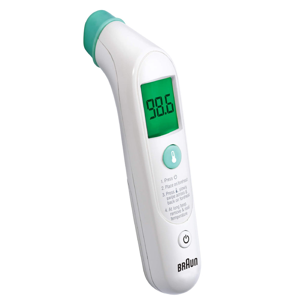 Braun TempleSwipe front display shows color-coded results for quick fever checks.