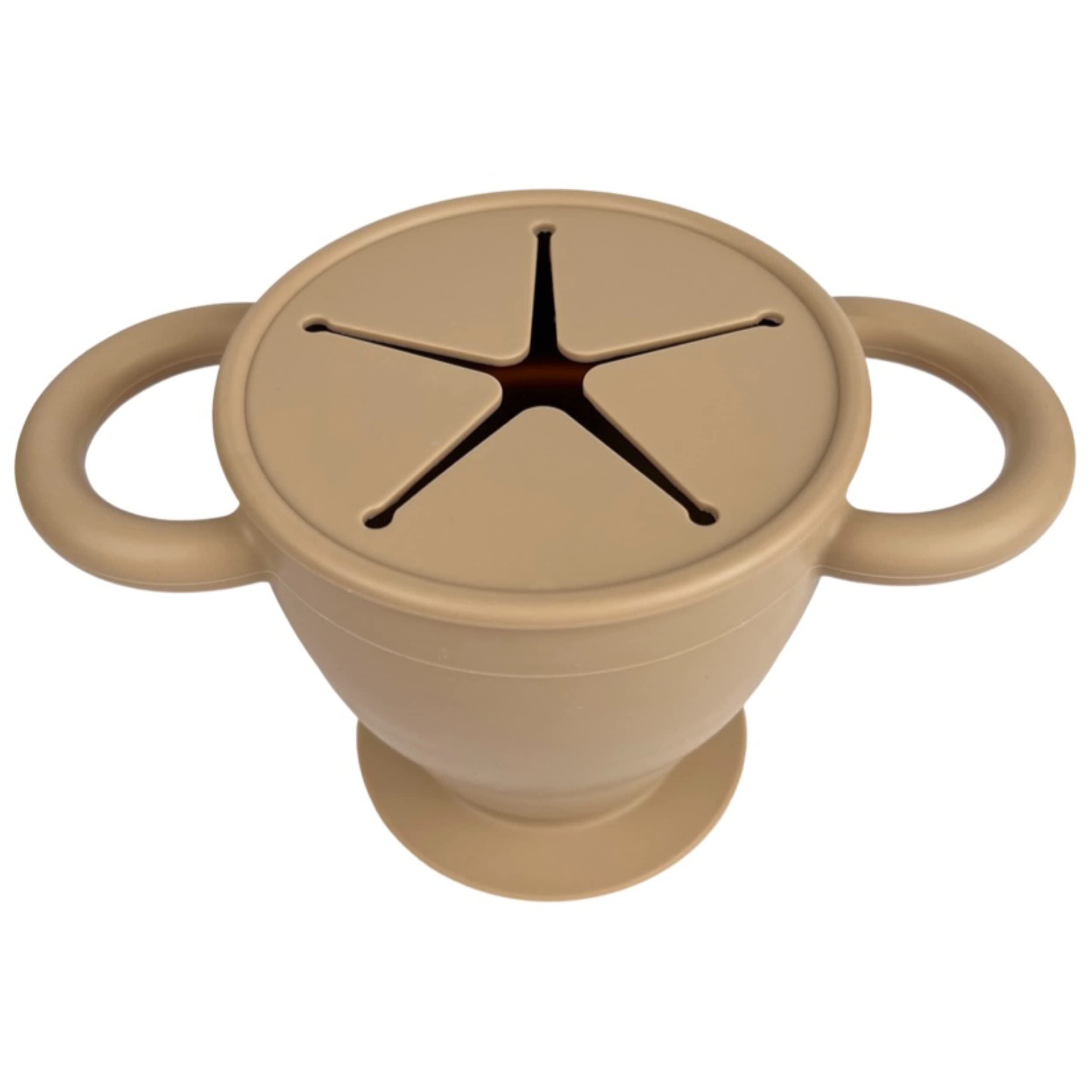 BraveJustice KidsCo Snack Attack II spill-proof cup prevents spills during car rides and playdates.