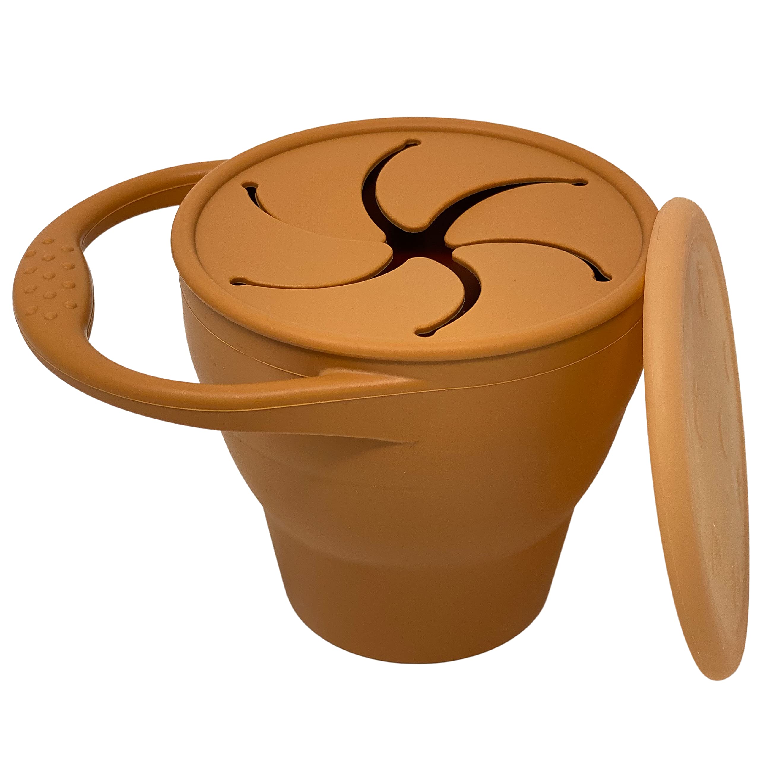 BraveJusticeKidsCo Snack Attack Cup collapsible design for easy, on-the-go snacking.