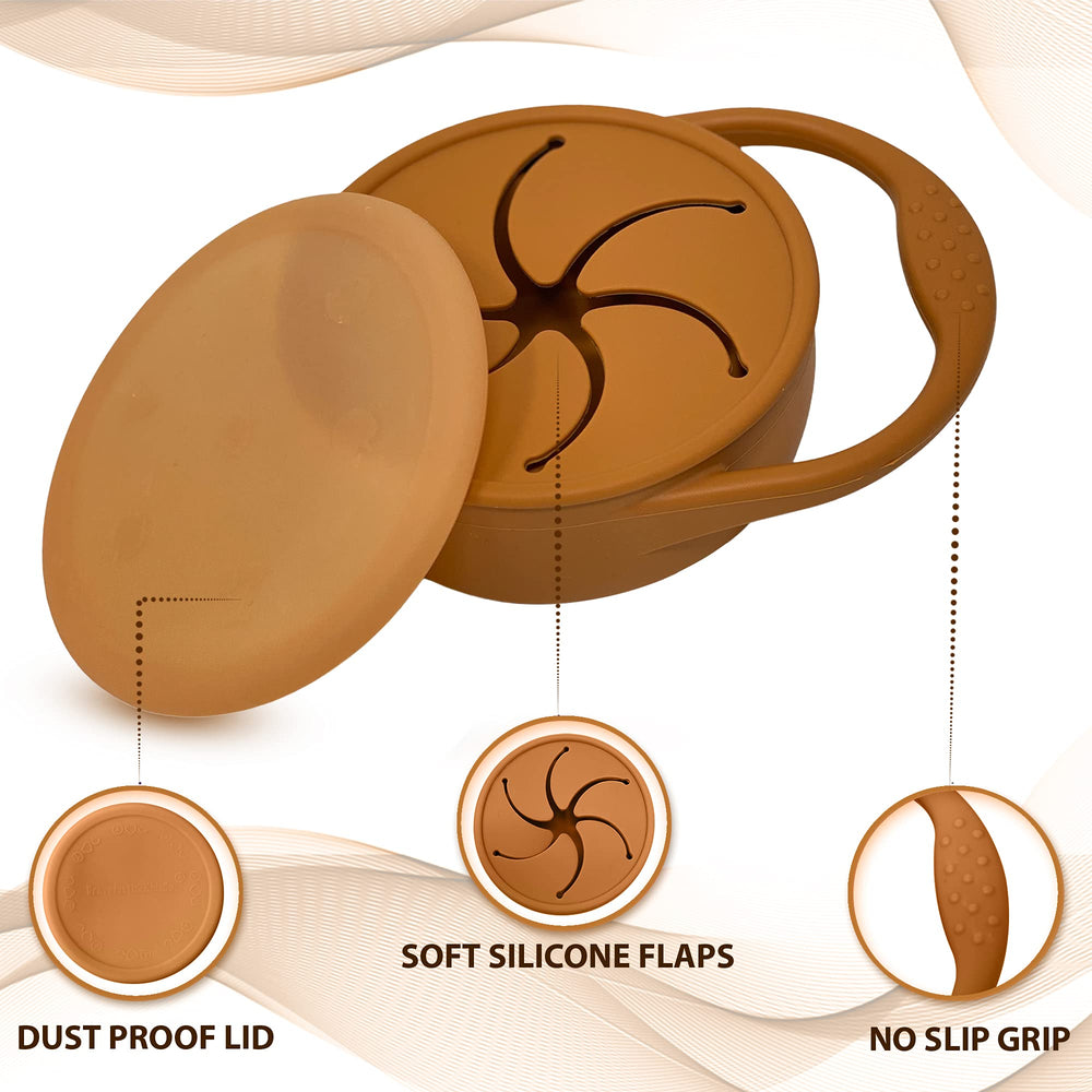 BraveJusticeKidsCo Snack Attack Cup durable silicone resists breaking compared to plastic.