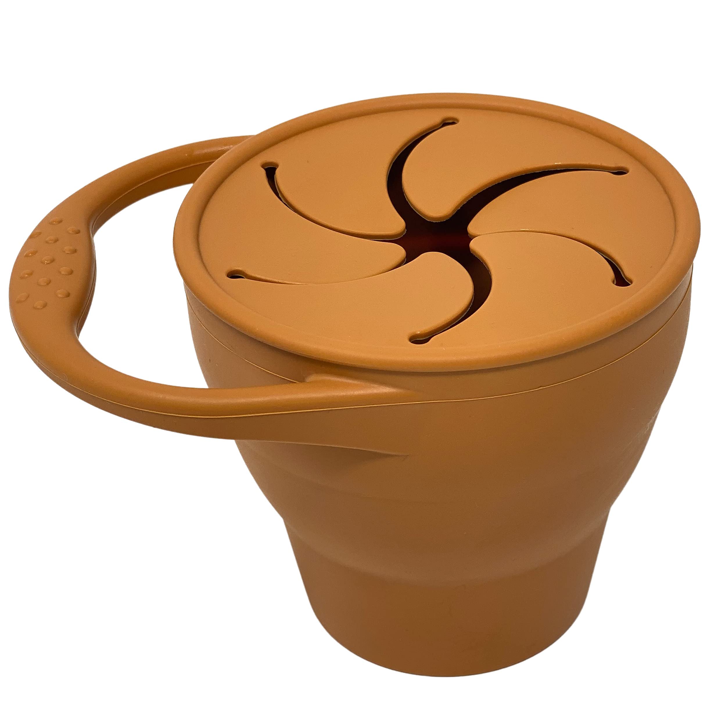 BraveJusticeKidsCo Snack Attack Cup Honey Ginger keeps snacks clean with dust-proof lid.