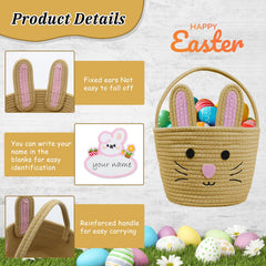 Brbecon bunny basket foldable design for easy storage after Easter