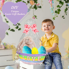 Brbecon Easter woven basket with bow enhances festive packaging