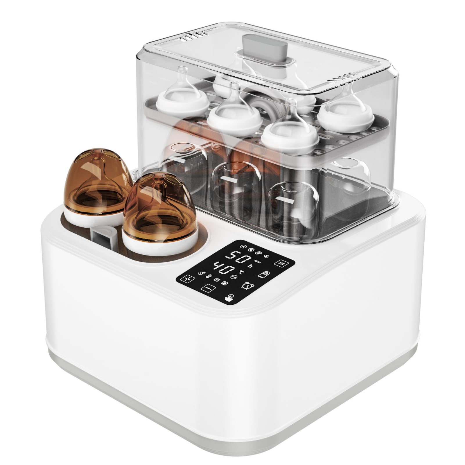 BRBLUERISE baby bottle warmer front view, compact design for quick warming