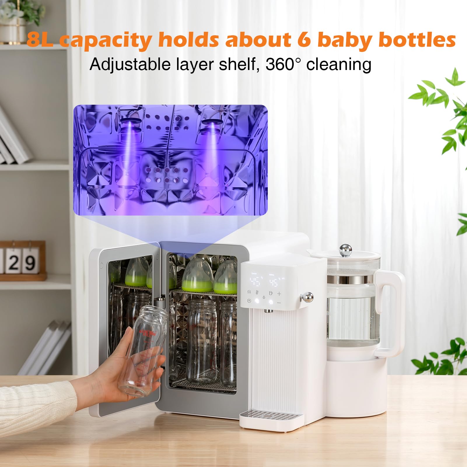 BRBLUERISE 1.5L instant water warmer with 800W power