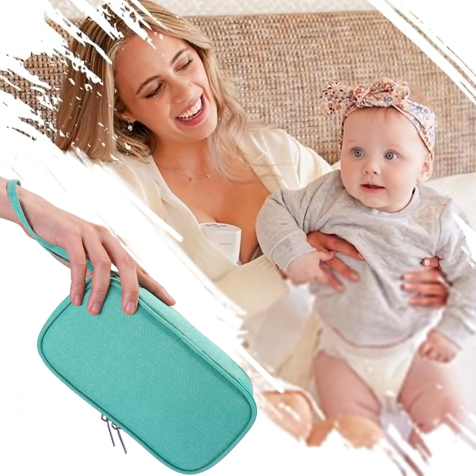 Breastmilk cooler bag green on daily errands—lightweight companion for daycare runs