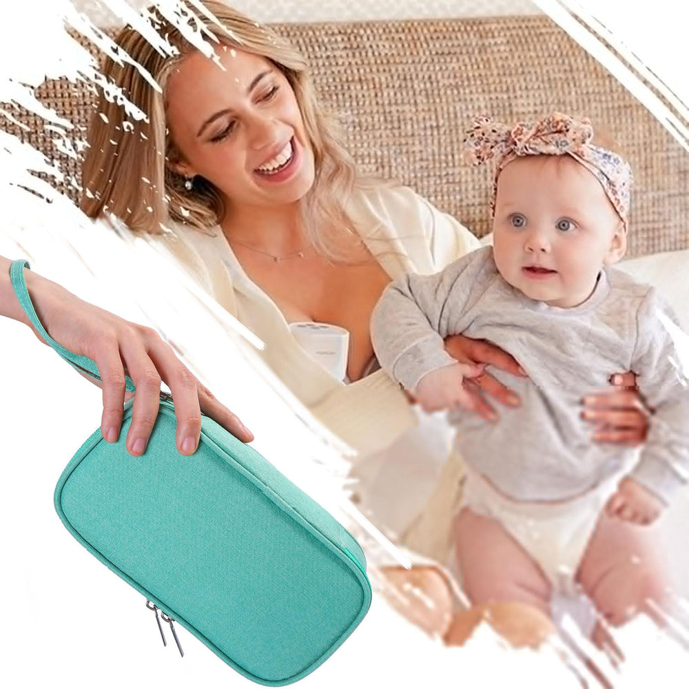 Breastmilk cooler bag green on daily errands—lightweight companion for daycare runs