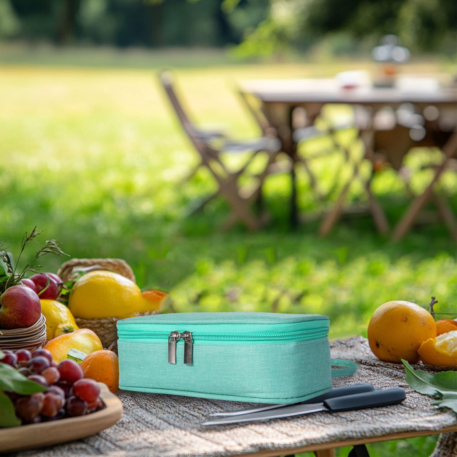 Breastmilk cooler bag green size comparison—fits two to three frozen bags comfortably