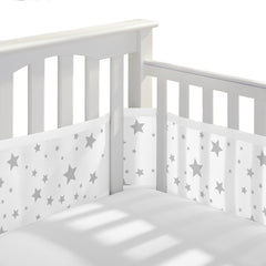 BreathableBaby mesh liner Starlight 4-sides coverage promotes breathable crib space.