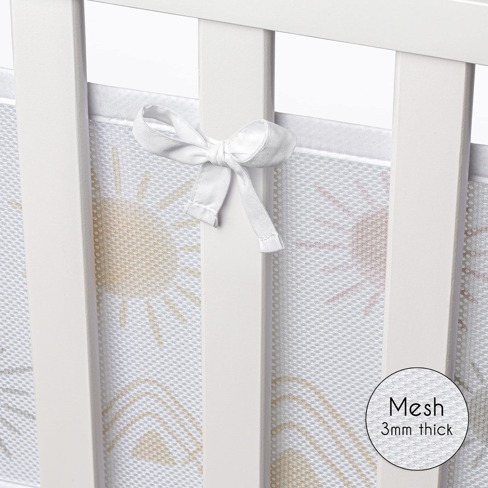BreathableBaby mesh liner pacifier hold keeps pacifiers within reach.
