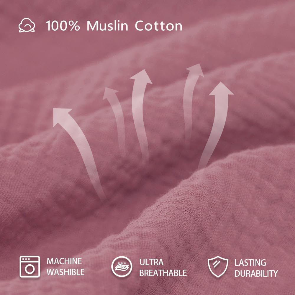 breebleep muslin swaddle blanket pink 3-pack close-up showing ultra-soft texture