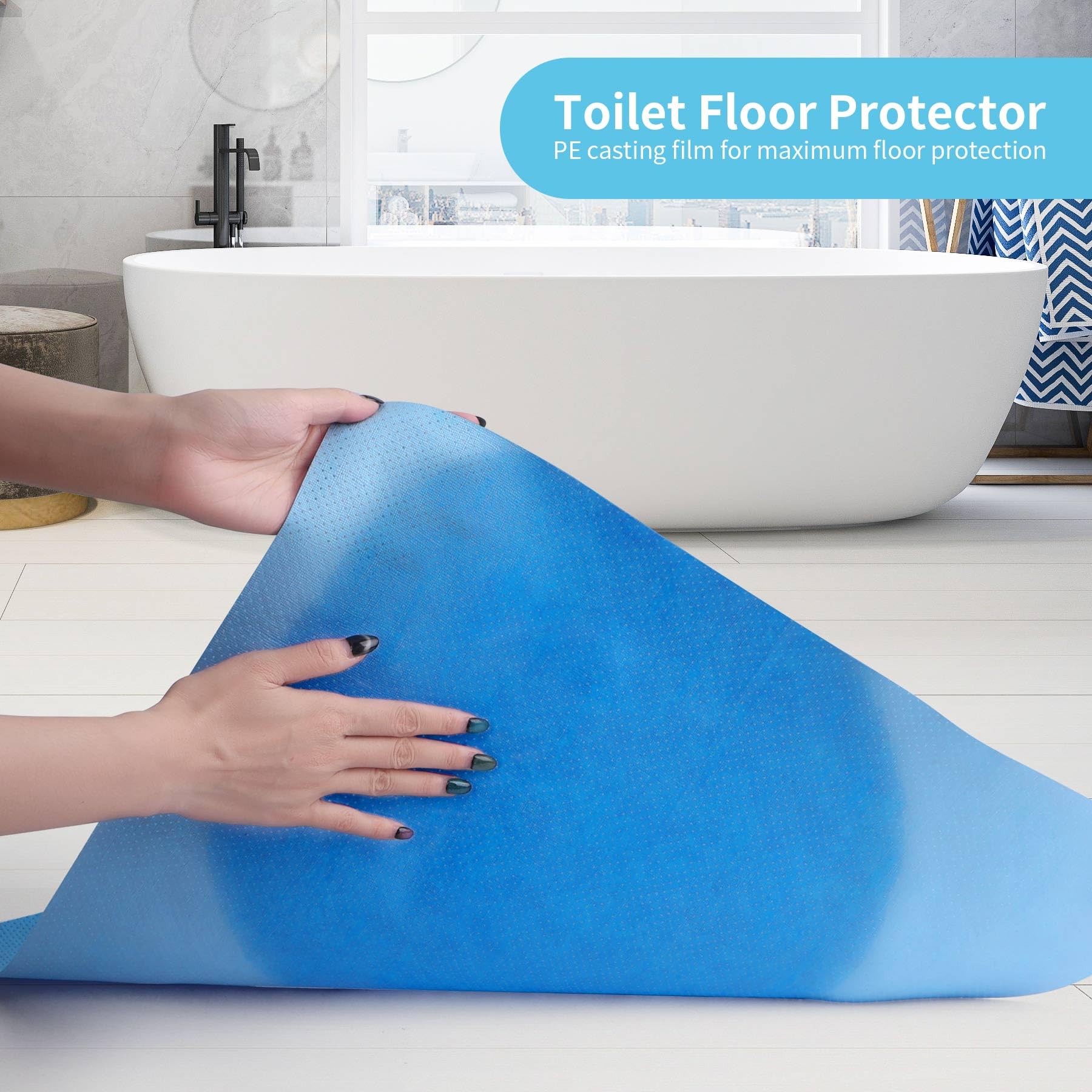 BREENHILL U-shaped toilet mats provide full rim coverage for easier protection.