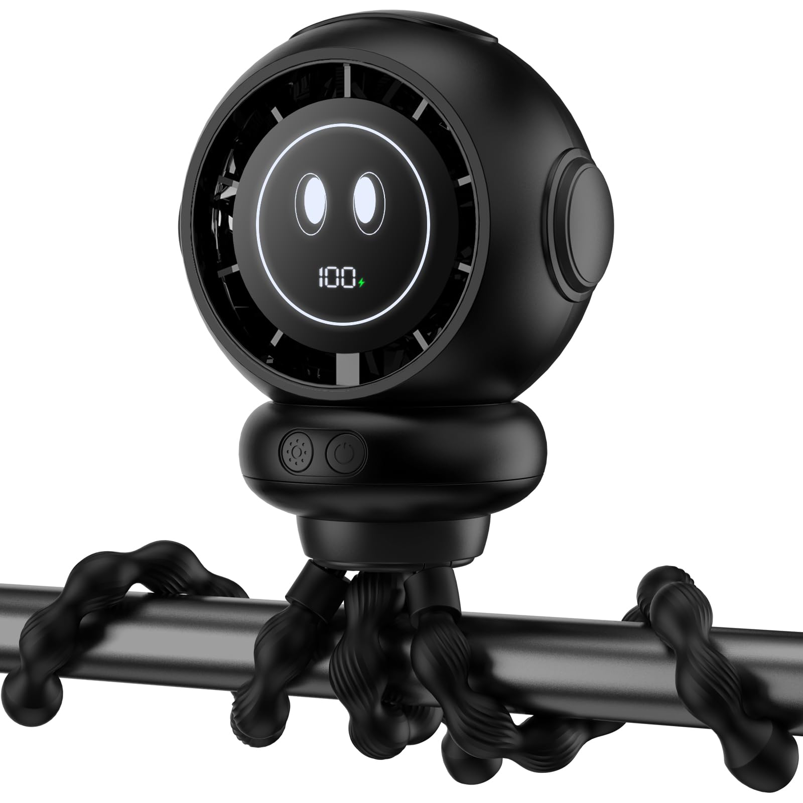 BreezeBoost stroller fan clipped on a stroller delivering gentle airflow for baby comfort