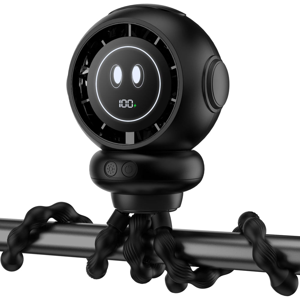 BreezeBoost stroller fan clipped on a stroller delivering gentle airflow for baby comfort