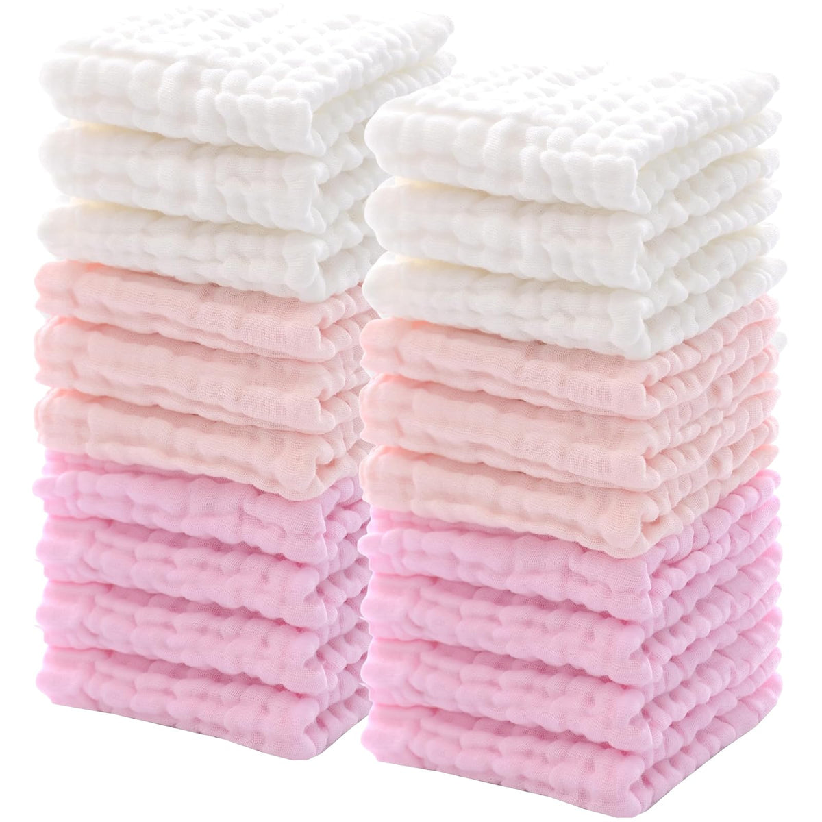 Breling baby muslin washcloth pack shows soft, absorbent cloths for bath time.