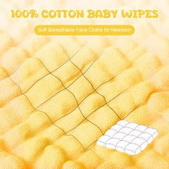 Breling baby muslin washcloth yellow provides bright everyday use while staying absorbent.